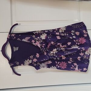 Ann Taylor Sleeveless Purple  Floral Top Size Medium